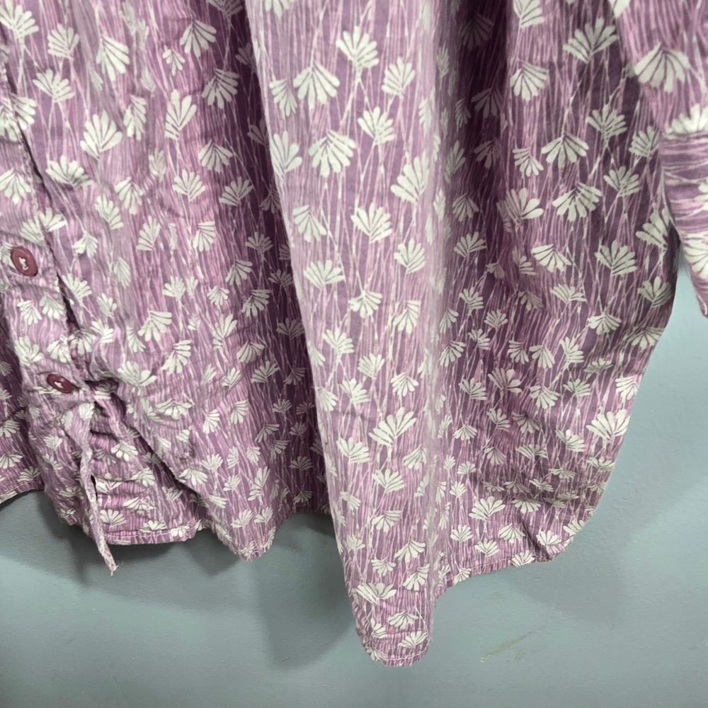 Scandia Woods Lavender Floral Cotton Top Plus Size Xxxl - Picture 5 of 14